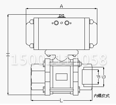 Q611F氣動(dòng)三片式球閥結(jié)構(gòu)圖