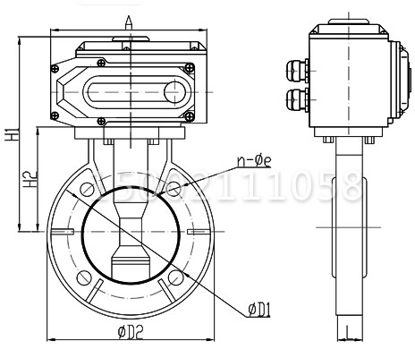 D971S電動塑料蝶閥結(jié)構(gòu)圖