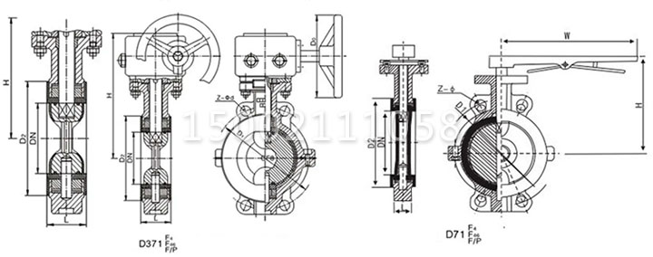 對(duì)夾式襯氟蝶閥結(jié)構(gòu)圖