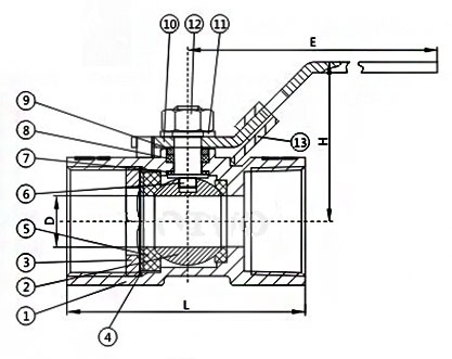 Q11F一片式球閥結(jié)構(gòu)尺寸